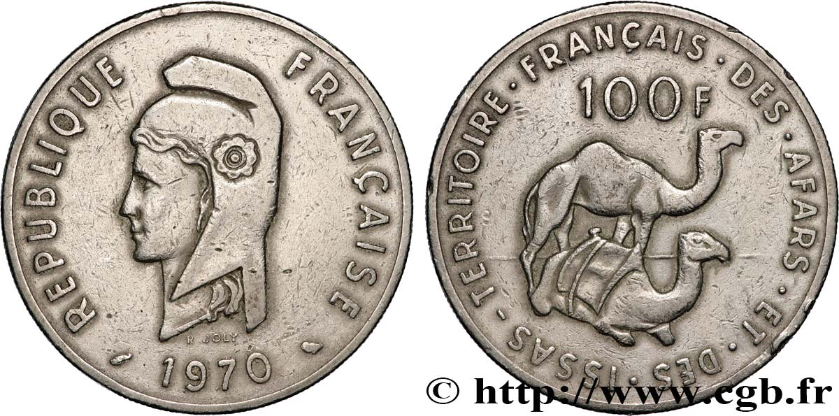 DJIBUTI - French Territory of the Afars and Issas  100 Francs 1970 Paris XF 