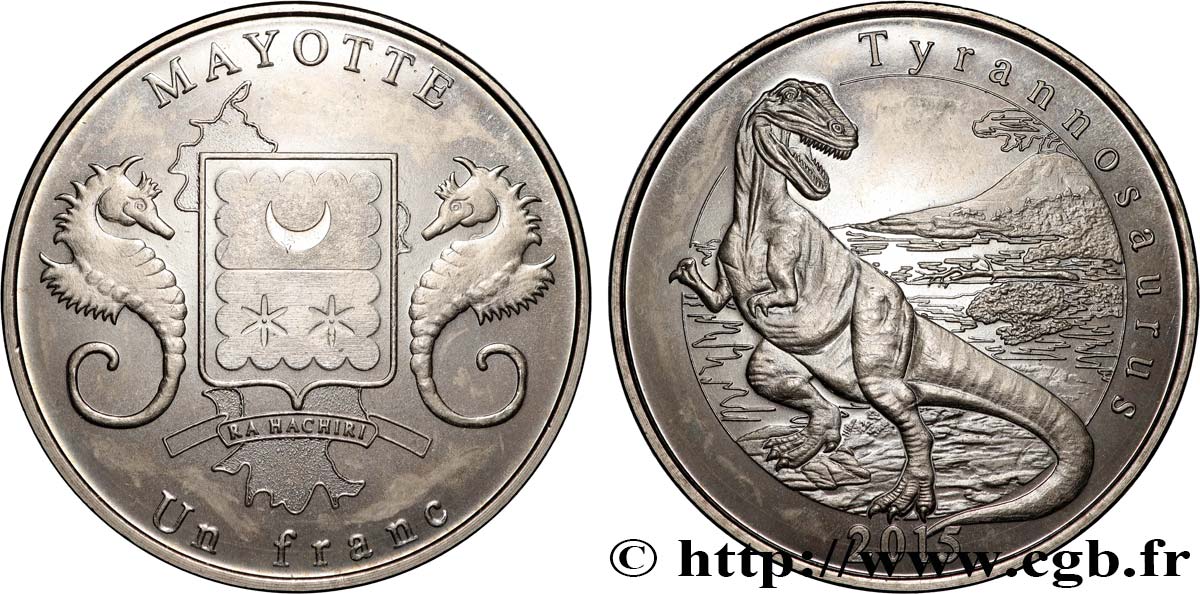 MAYOTTE 1 Franc Tyrannosaure 2015  MS 