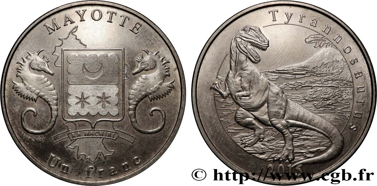 MAYOTTE 1 Franc Tyrannosaure 2015  MS 