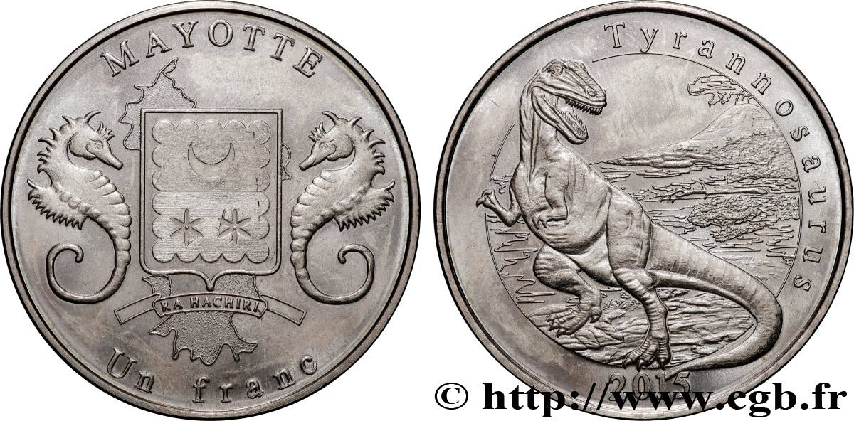 MAYOTTE 1 Franc Tyrannosaure 2015  MS 