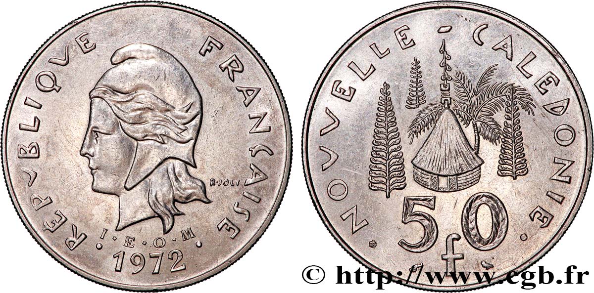 NEW CALEDONIA 50 Francs I.E.O.M. 1972 Paris AU 