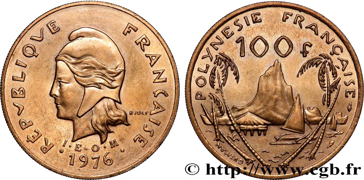 FRANZÖSISCHE-POLYNESIEN 100 Francs I.E.O.M. 1976 Paris VZ 