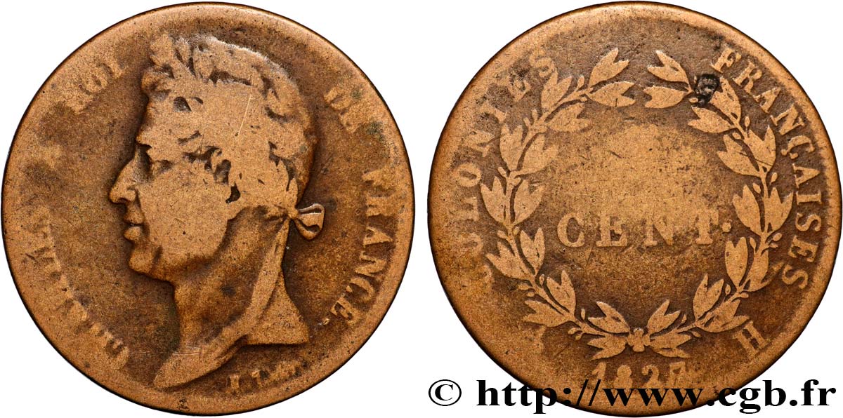 COLONIAS FRANCESAS - Charles X, para Martinica y Guadalupe 5 Centimes Charles X 1827 La Rochelle - A BC 