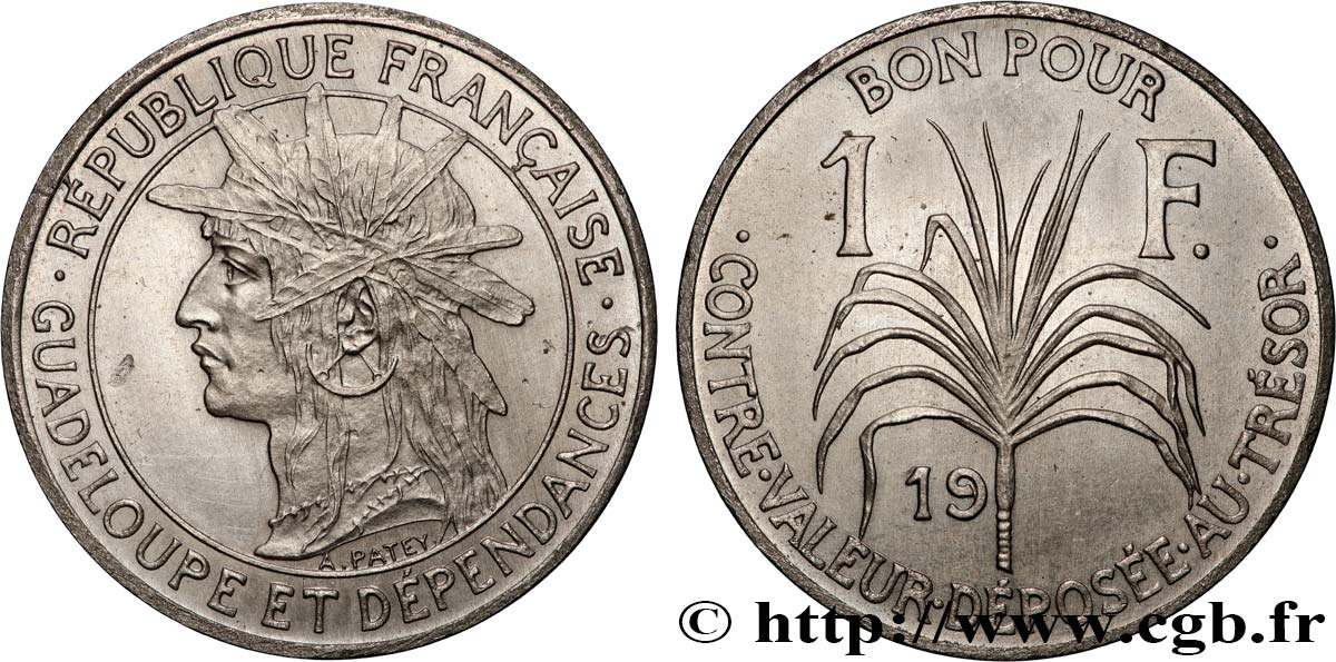 GUADELUPA Bon pour 1 Franc (Essai) 19--  SPL 