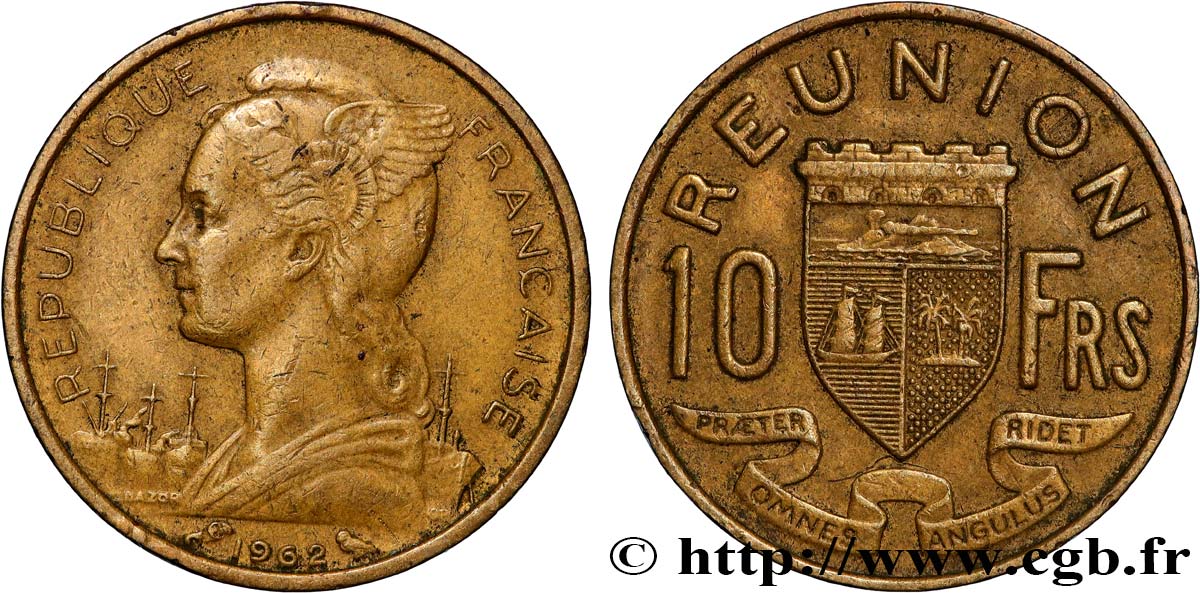 ISOLA RIUNIONE 10 Francs 1962 Paris BB 