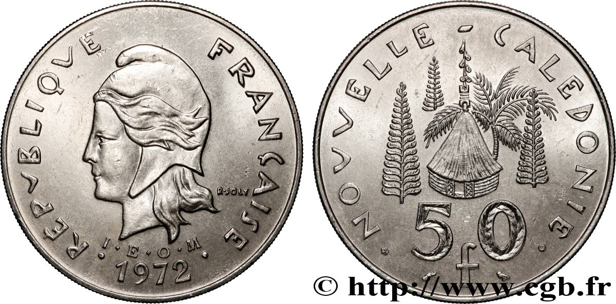 NUEVA CALEDONIA 50 Francs I.E.O.M. 1972 Paris SC 