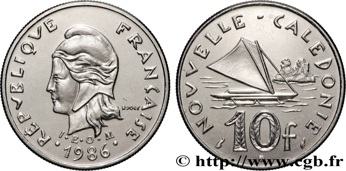 NOUVELLE CALÉDONIE 10 Francs I.E.O.M. 1986 Paris SPL 