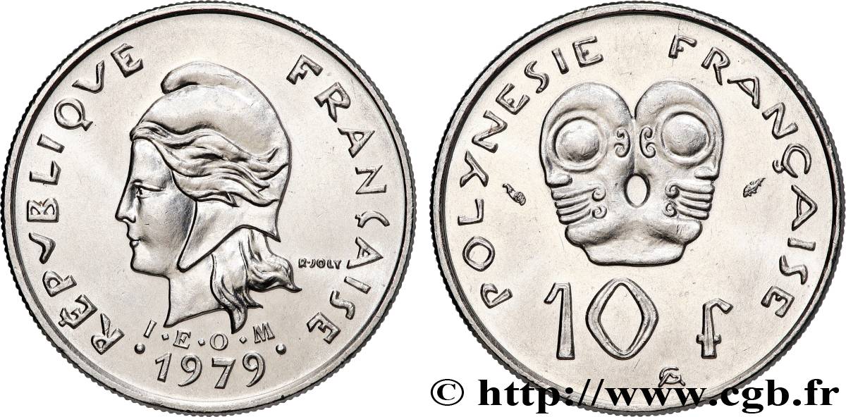 FRANZÖSISCHE-POLYNESIEN 10 Francs I.E.O.M. 1979 Paris fST 