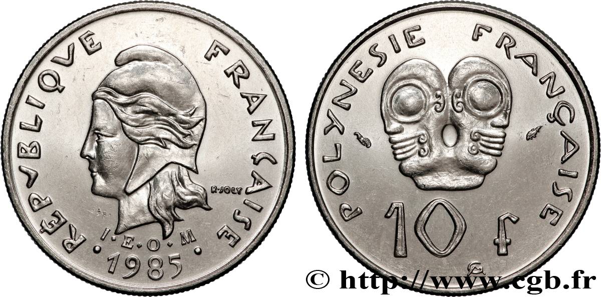 FRENCH POLYNESIA 10 Francs I.E.O.M. 1985 Paris MS 