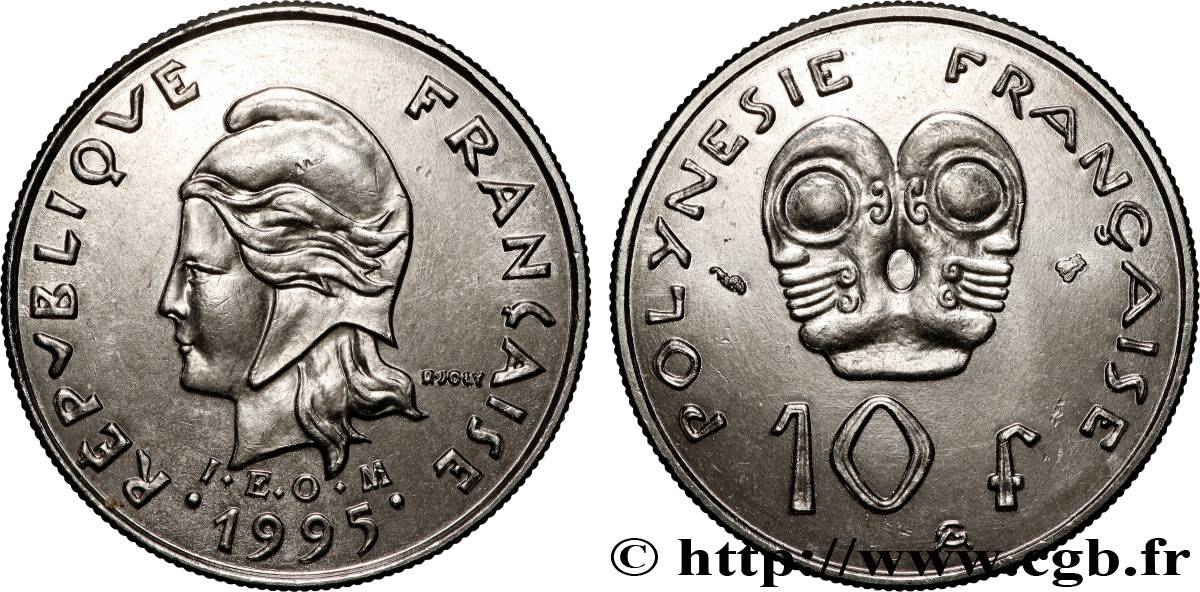 FRENCH POLYNESIA 10 Francs I.E.O.M. 1995 Paris MS 