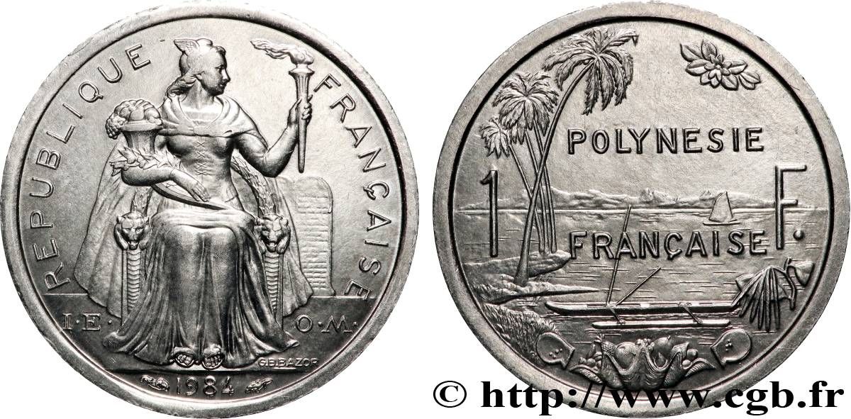 FRENCH POLYNESIA 1 Franc I.E.O.M. 1984 Paris MS 