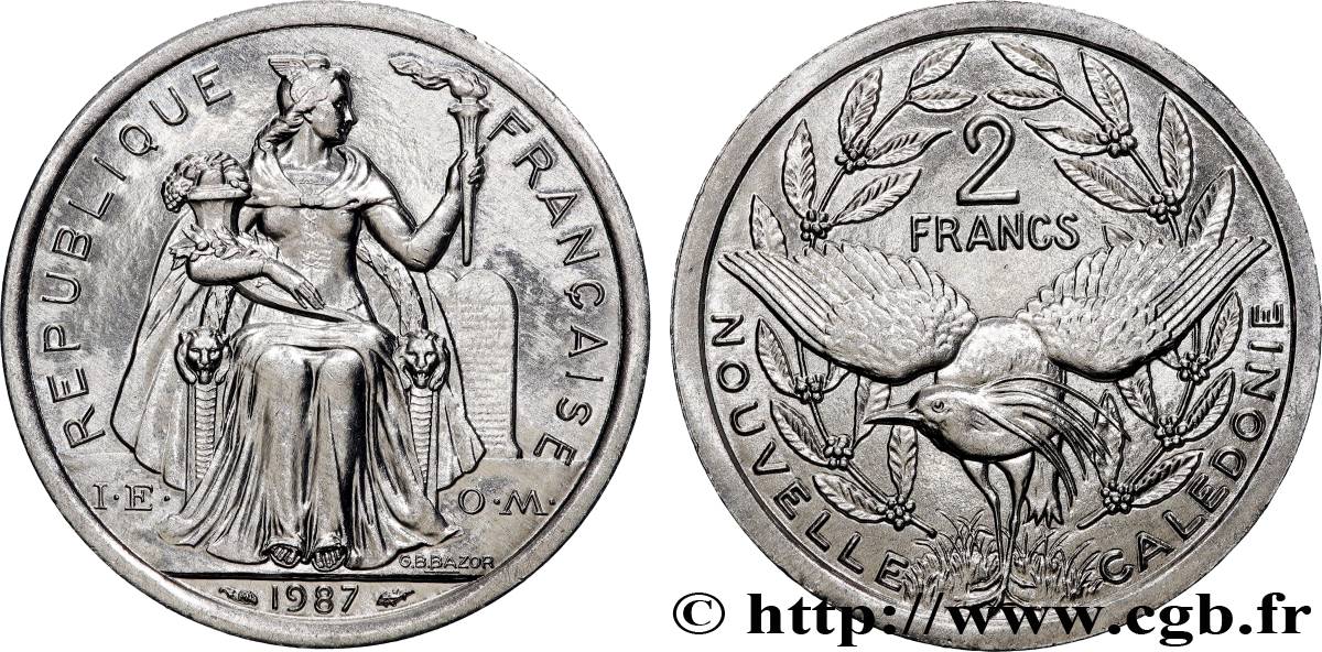 NOUVELLE CALÉDONIE 2 Francs I.E.O.M. 1987 Paris SPL 