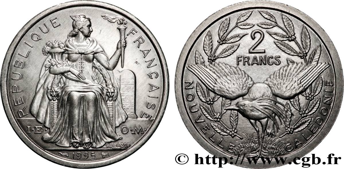 NEW CALEDONIA 2 Francs I.E.O.M. 1995 Paris MS 