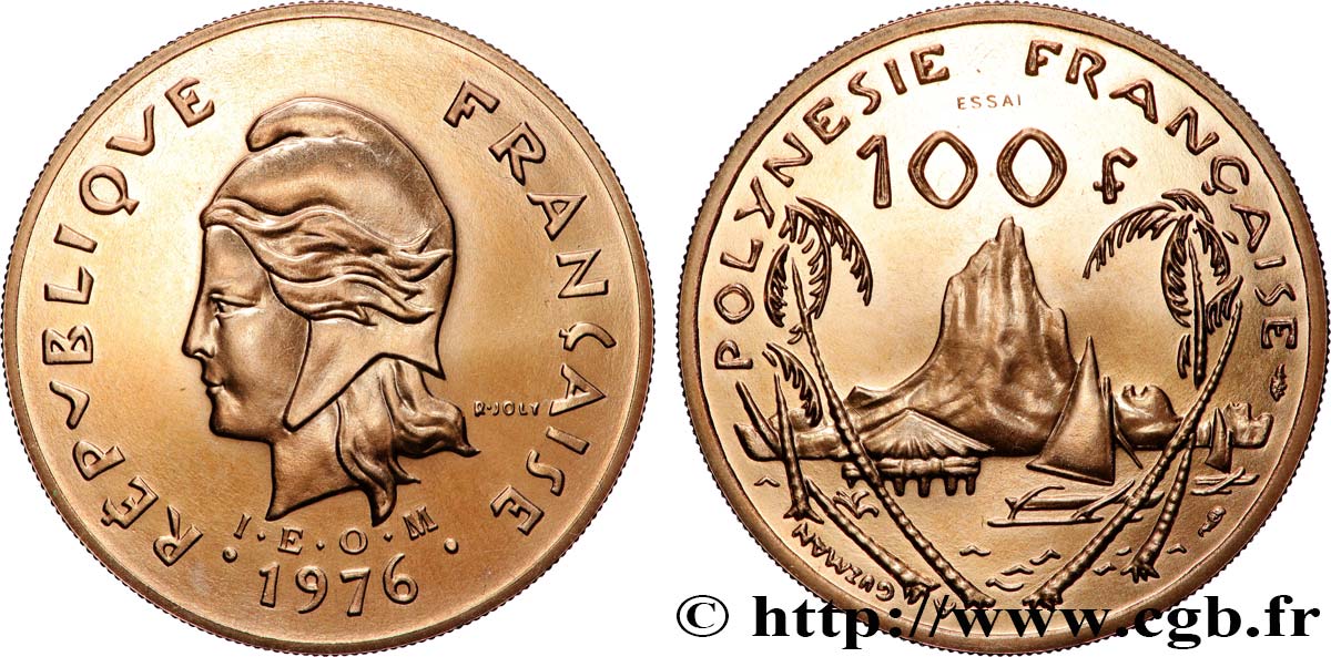 FRENCH POLYNESIA Essai de 100 Francs I.E.O.M. 1976 Paris MS 