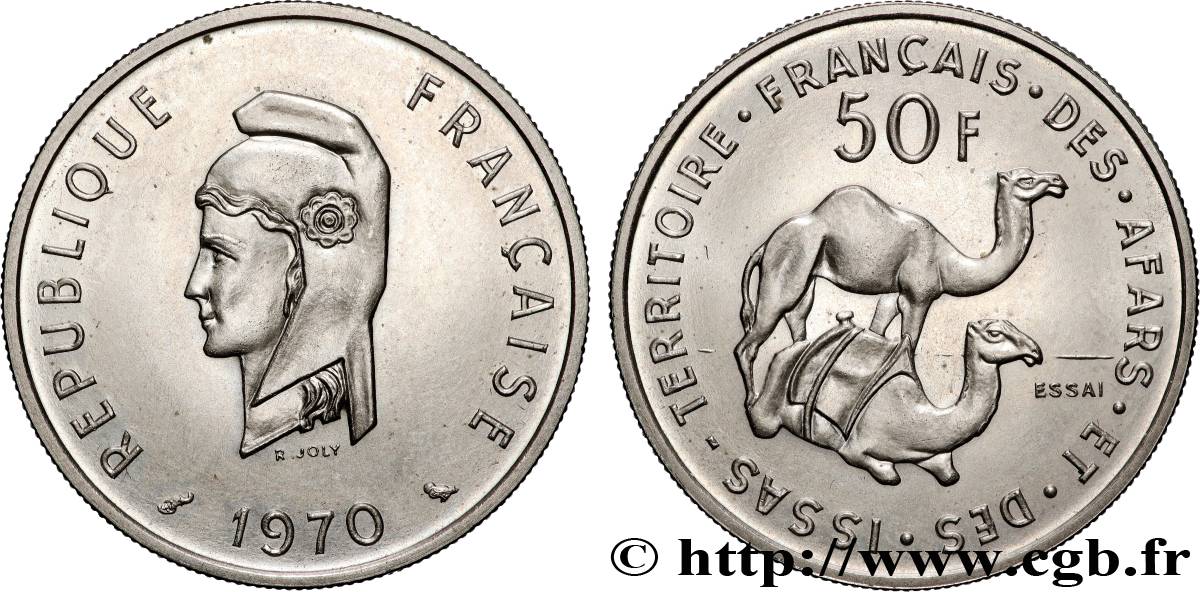 DJIBUTI - Territorio francese degli Afar e degli Issa Essai de 50 Francs 1970 Paris MS 