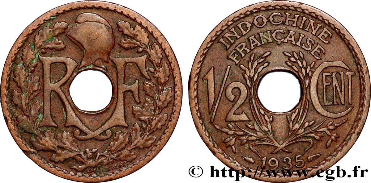 FRANZÖSISCHE-INDOCHINA 1/2 Centième 1935 Paris fSS 