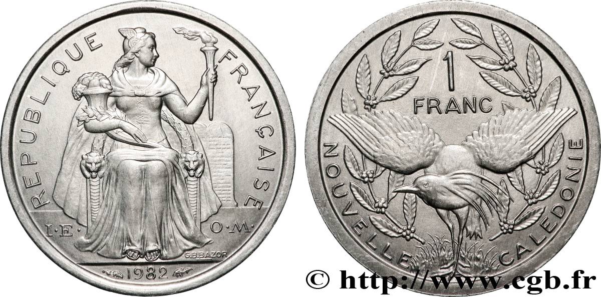 NEW CALEDONIA 1 Franc I.E.O.M. 1982 Paris MS 