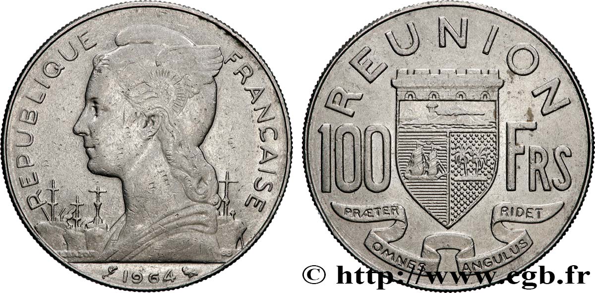 REUNION 100 Francs 1964 Paris VF 