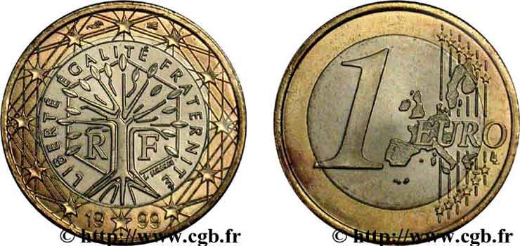 FRANCE 1 Euro ARBRE 1999 MS63
