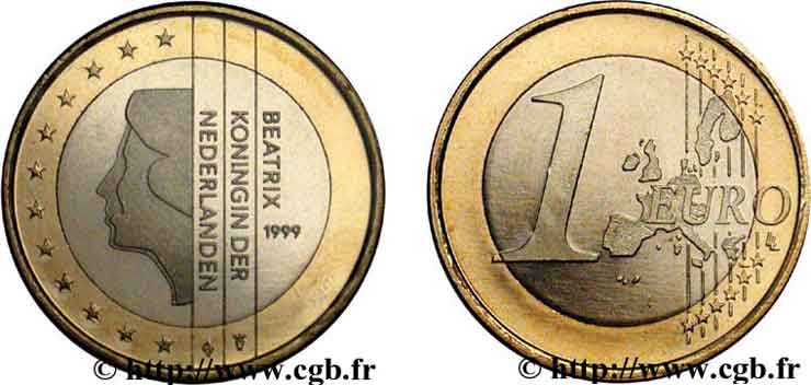 NETHERLANDS 1 Euro BEATRIX 2002 AU58