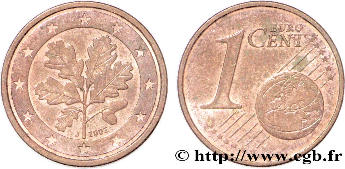 ALLEMAGNE 1 Cent RAMEAU DE CHÊNE 2002 SUP58