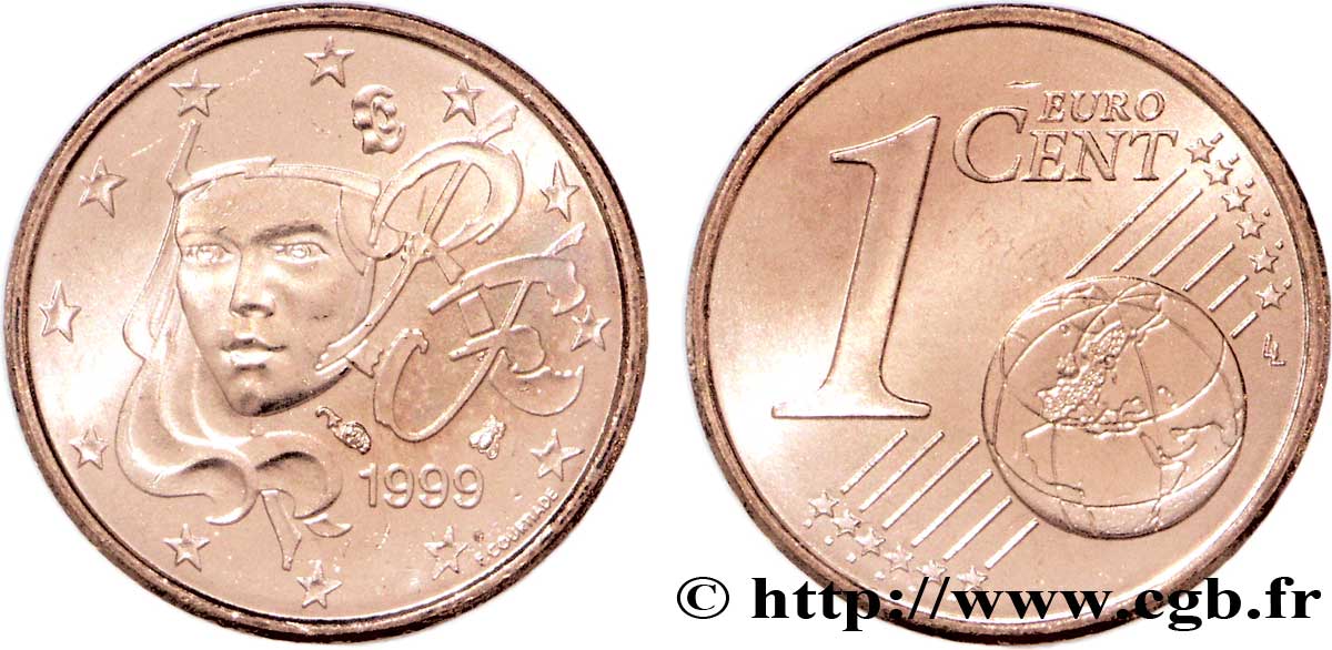 FRANCE 1 Cent NOUVELLE MARIANNE 1999 SPL63