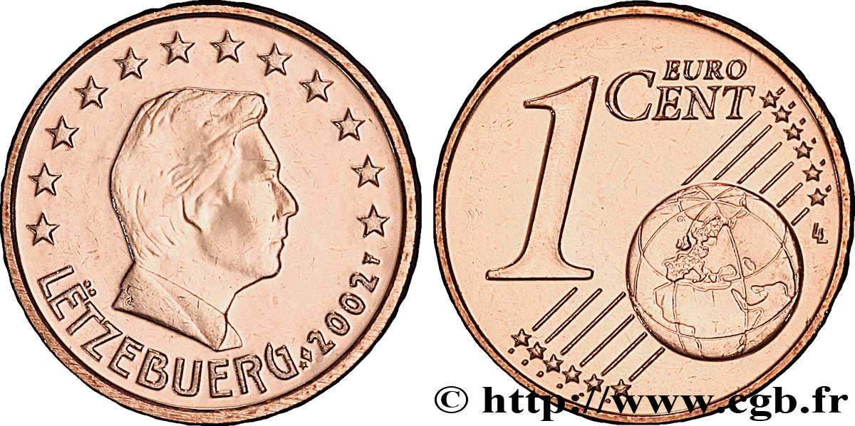 LUXEMBURGO 1 Cent GRAND DUC HENRI 2002 SC63