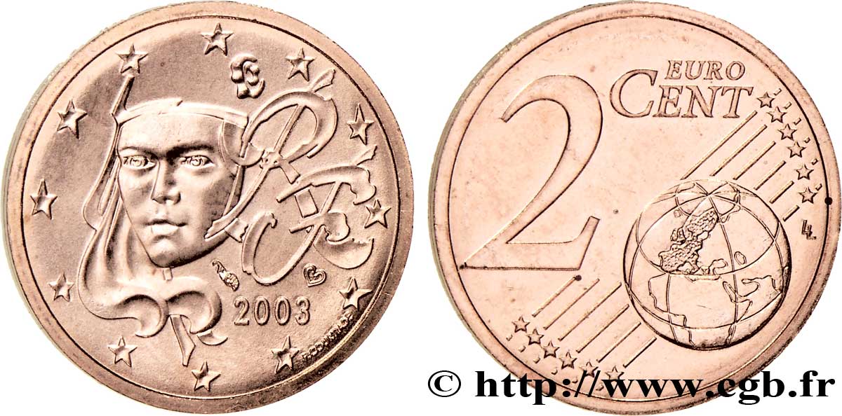 FRANCE 2 Cent NOUVELLE MARIANNE 2003 SPL63
