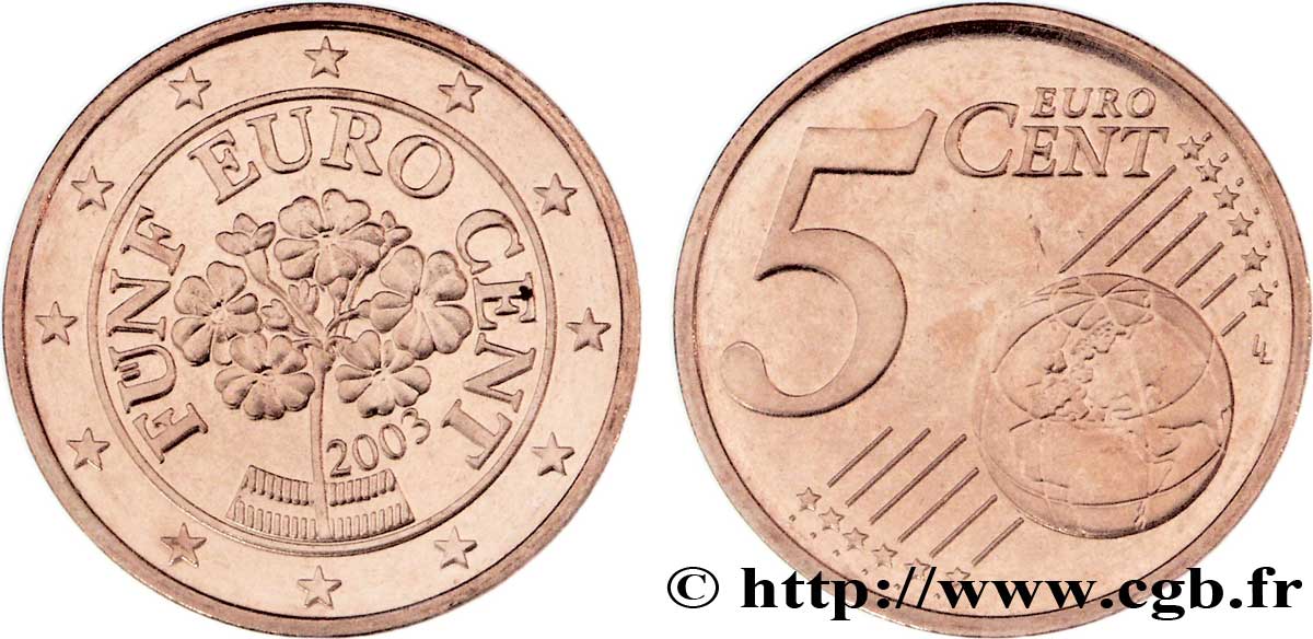 ÖSTERREICH 5 Cent PRIMEVÈRE 2003