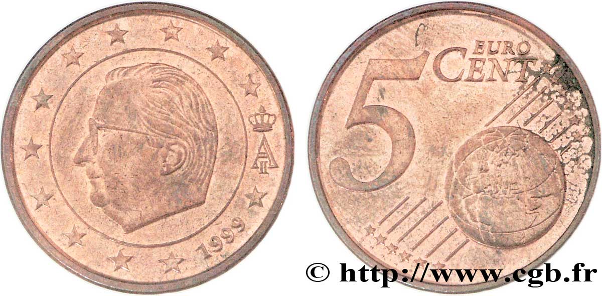 BELGIQUE 5 Cent ALBERT II 1999 SUP58