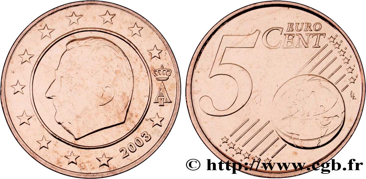 BELGIO 5 Cent ALBERT II 2003 MS63