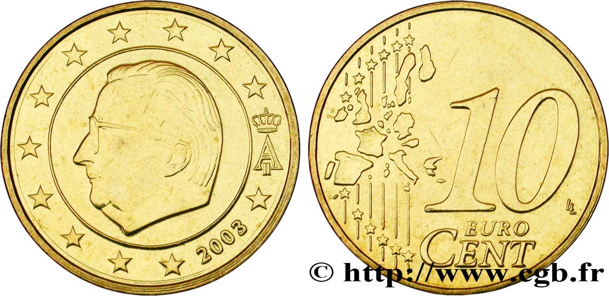 BELGIUM 10 Cent ALBERT II 2003 MS63