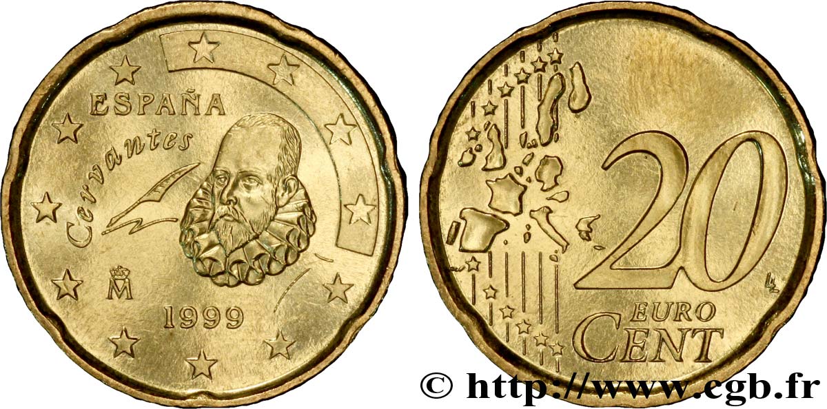 ESPAÑA 20 Cent CERVANTÈS 1999 SC63