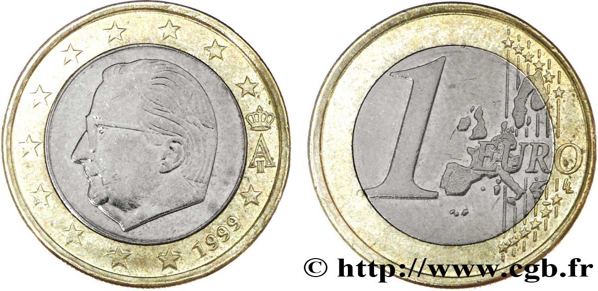 BELGIQUE 1 Euro ALBERT II 1999 Bruxelles feu_099760 Euros