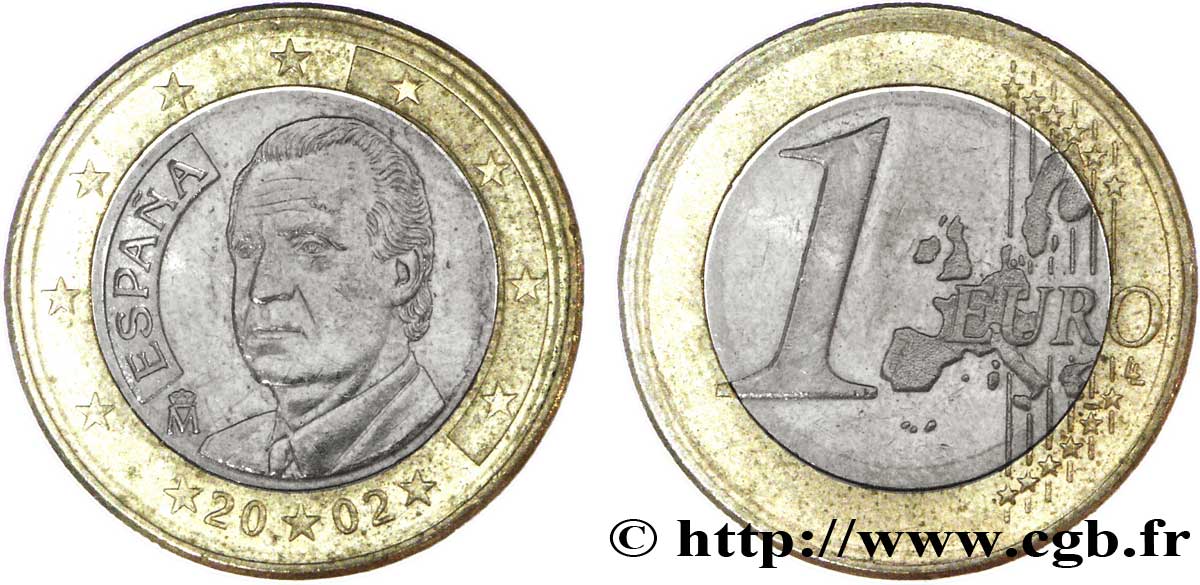 SPAGNA 1 Euro JUAN-CARLOS I 2002 SPL58