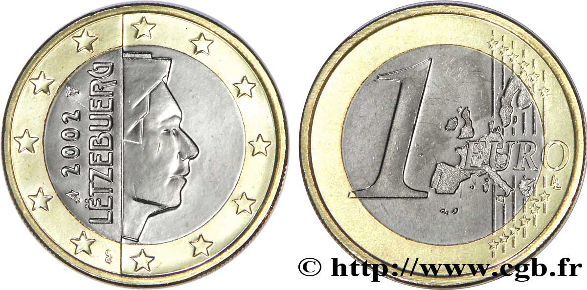 LUXEMBOURG 1 Euro GRAND DUC HENRI 2002 MS63
