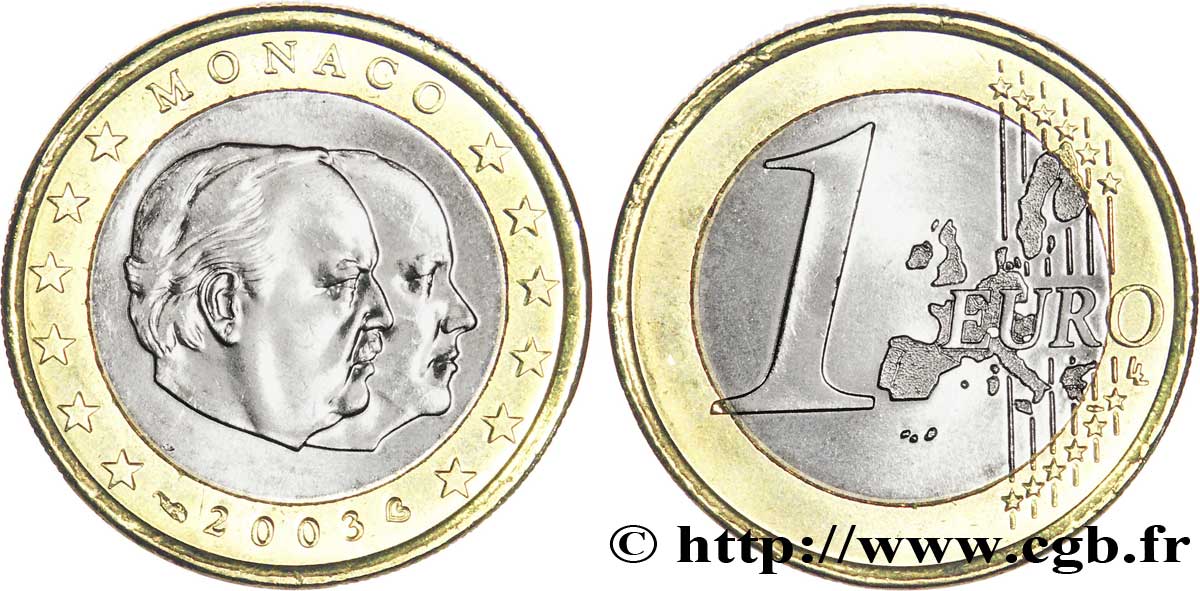 MONACO 1 Euro LES PRINCES GRIMALDI 2003 SPL63
