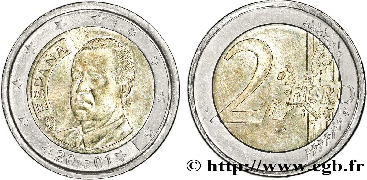 SPAGNA 2 Euro JUAN-CARLOS I tranche A 2001 SPL58