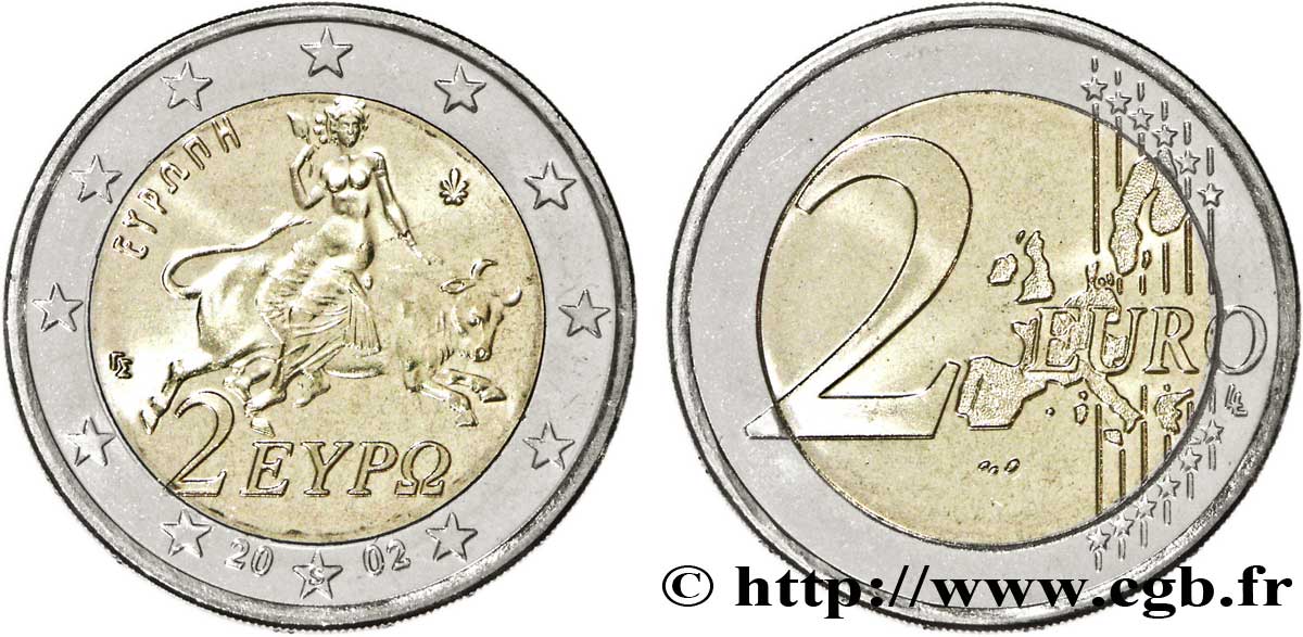 GREECE 2 Euro EUROPE  2002 MS