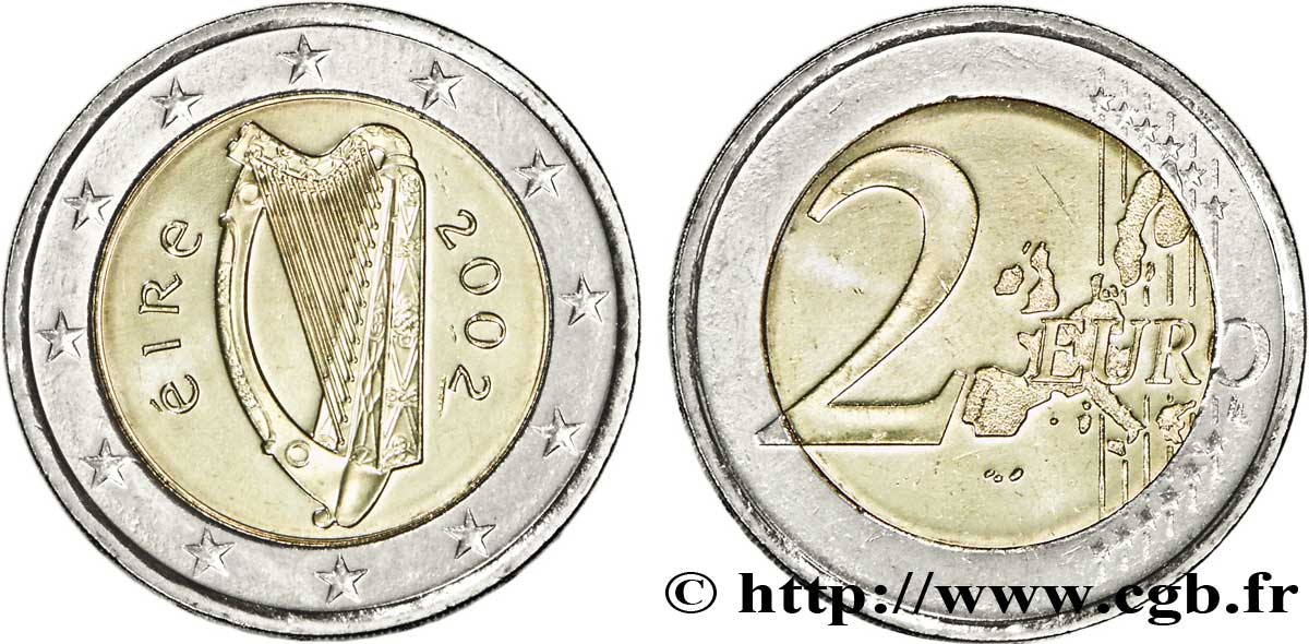 IRELAND REPUBLIC 2 Euro HARPE 2002 MS