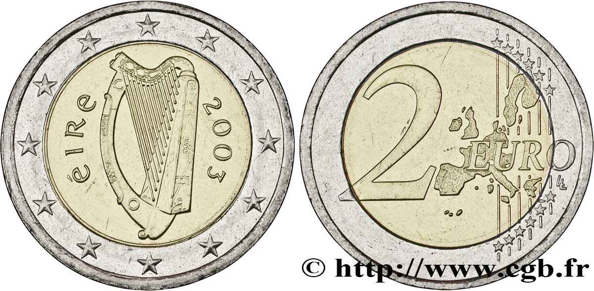 IRELAND REPUBLIC 2 Euro HARPE tranche B 2003 MS63