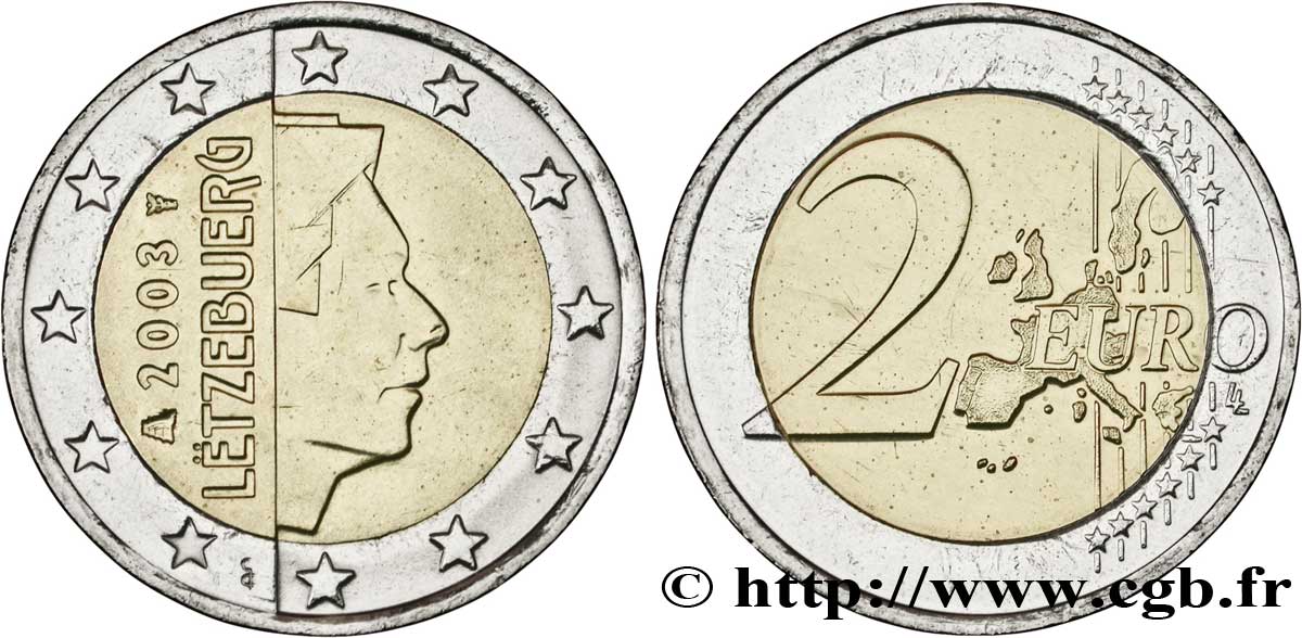 LUXEMBOURG 2 Euro GRAND DUC HENRI  2003 SPL
