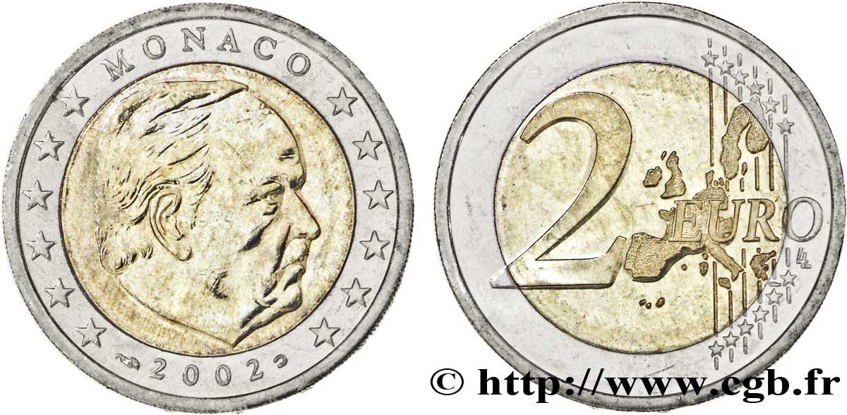 MONACO 2 Euro PRINCE RAINIER III  2002 MS