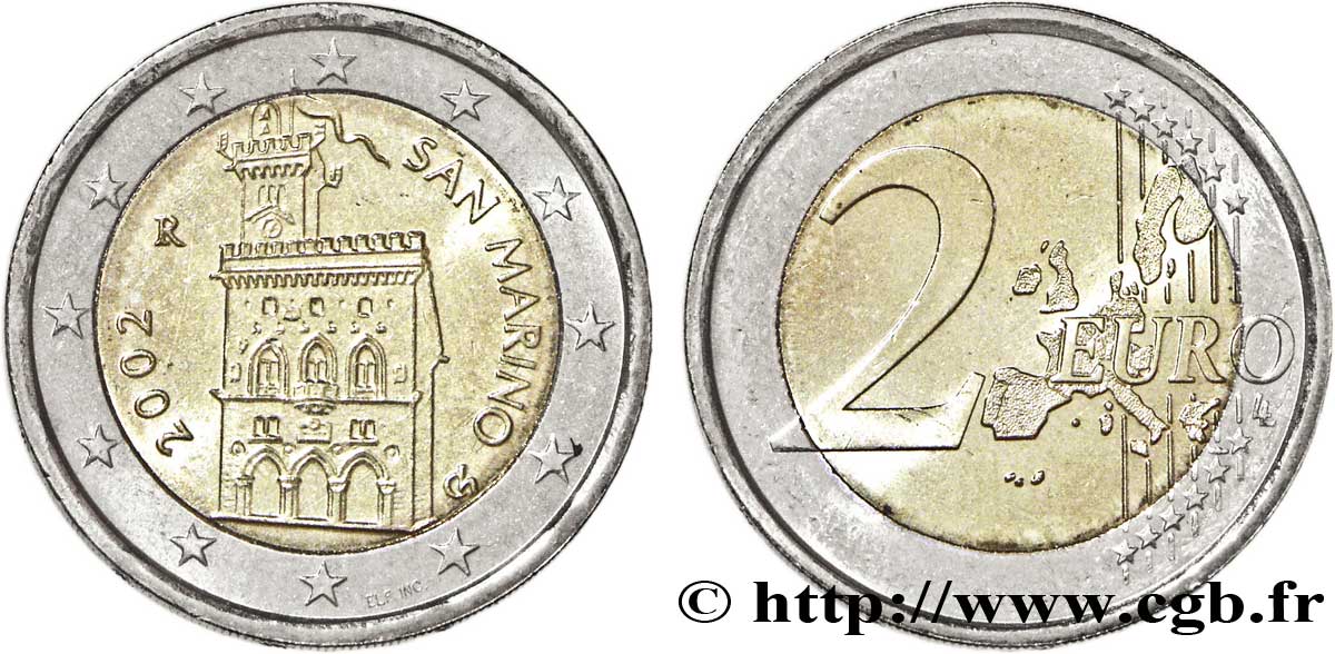 RÉPUBLIQUE DE SAINT- MARIN 2 Euro DOMUS MAGNA tranche B 2002 SPL64