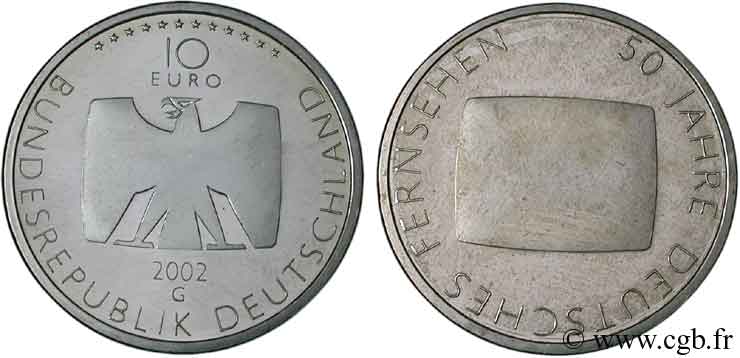 ALLEMAGNE 10 Euro 50 ANS DE TÉLÉVISION ALLEMANDE 2002 SUP58