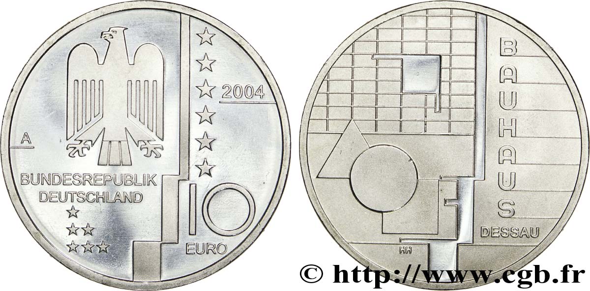 GERMANY 10 Euro LE LEGS CULTUREL DU BAUHAUS tranche A 2004 MS