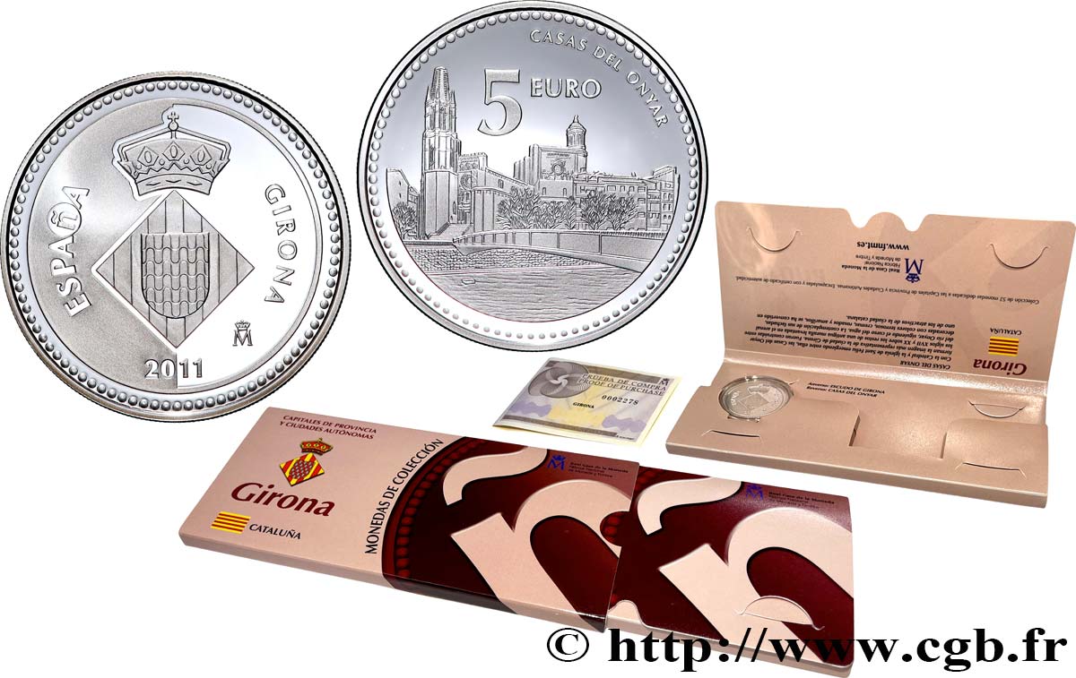 SPAGNA BELLE ÉPREUVE 5 Euro Gérone 2011 BE