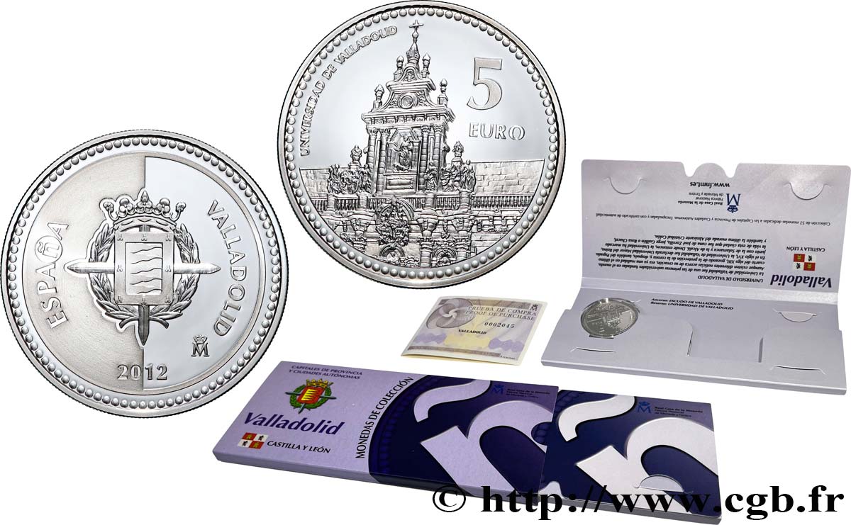 ESPAGNE BELLE ÉPREUVE 5 Euro Valladolid 2012 BE