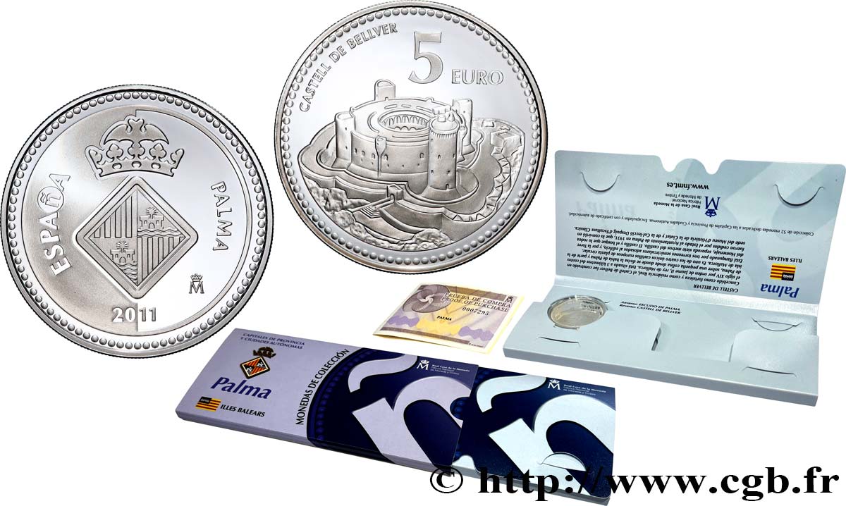SPAIN BELLE ÉPREUVE 5 Euro Palma 2011 Proof set