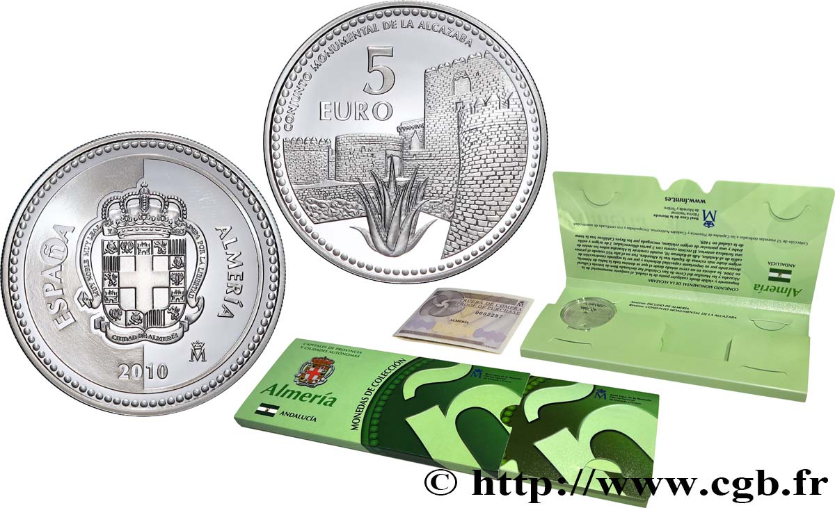SPAIN BELLE ÉPREUVE 5 Euro Alméria 2010 Proof set